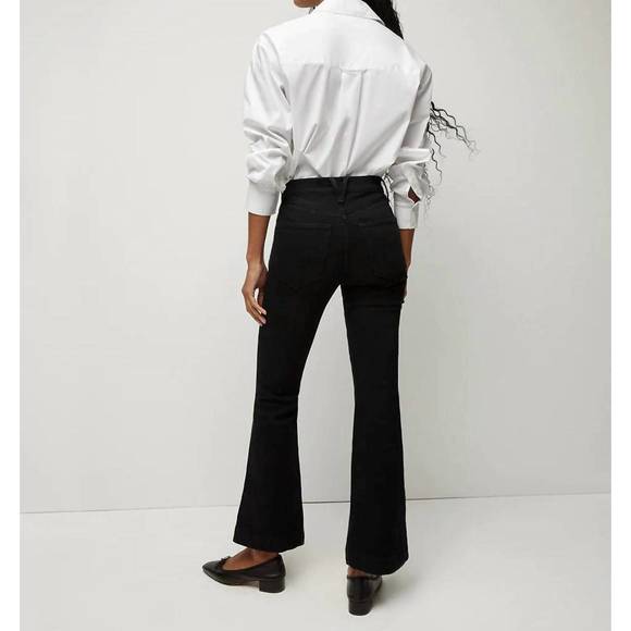 NEW VERONICA BEARD carson ankle flare jean in onyx - Picture 3 of 4